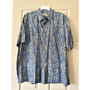 Cooke Street Honolulu Hawaiian Button Up Short Sleeve Shirt Cotton Pocket Men XL